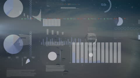 Digital Animation with Falling Snow in Cosmic Night