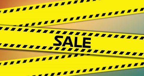 Vibrant Sale Banner on Yellow Caution Tape Background - Download Free Stock Images Pikwizard.com