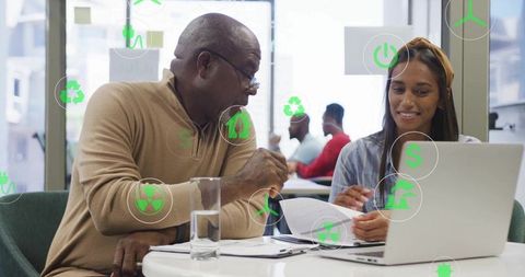 Diverse Professionals Collaborating on Sustainable Solutions