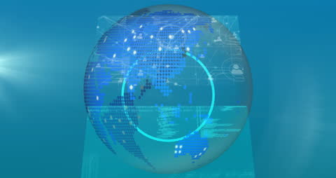 Futuristic Global Networking with Digital Technology Animation