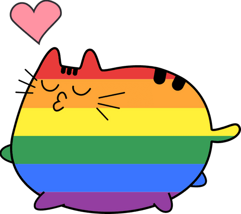 rainbow cat blowing kiss with pink heart transparent background animation - Download Free Stock Videos Pikwizard.com