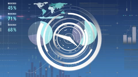 Dynamic Clock Animation with Digital Data Overlay