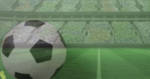Soccer Ball with Digital Stadium Backdrop - Download Free Stock Images Pikwizard.com