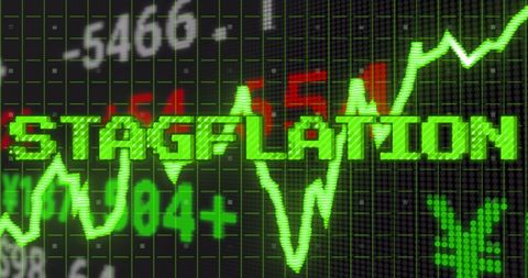 stagflation concept with financial graph and digital data - Download Free Stock Images Pikwizard.com