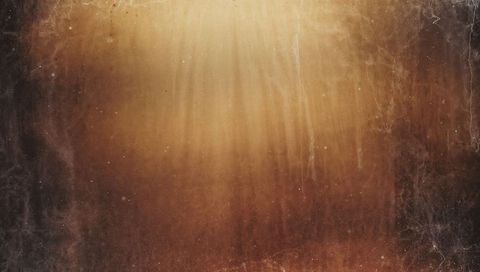 Warm Sunbeams and Dust Motes on Distressed Sepia Surface with Vintage Grunge Patina