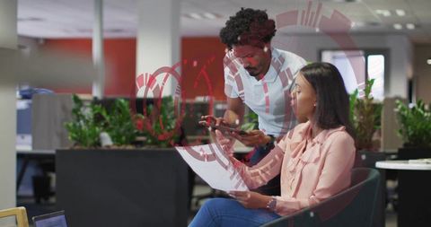 Collaborating over augmented HUD and printed reports in modern open-plan workspace