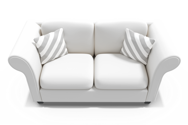 Top View of Stylish White Sofa with Two Cushions On Transparent Background - Download Free Stock Videos Pikwizard.com