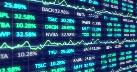 Dynamic digital stock market trends liaised with graphics
