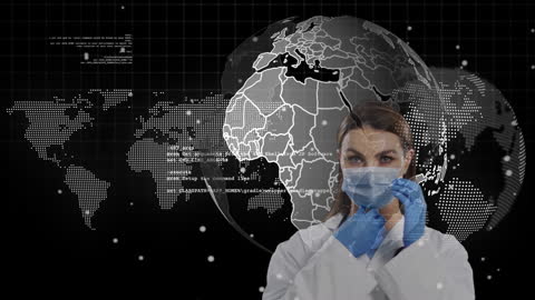 Female Doctor with Globe and Digital Interface Concept