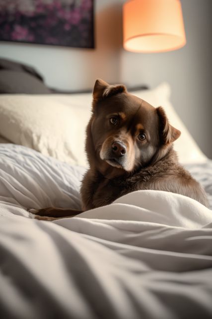 Portrait of cute brown dog on bed, created using generative ai technology - Download Free Stock Photos Pikwizard.com