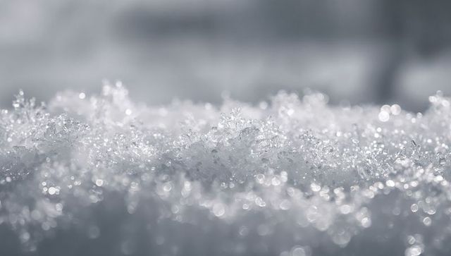 Glistening Snow Crystals in Winter Sunlight