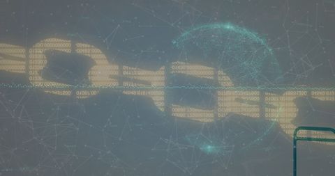 Digital Data Processing with Chain and Globe Interface - Download Free Stock Images Pikwizard.com