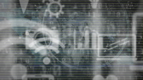 Digital Interface and Global Data Processing Illustration