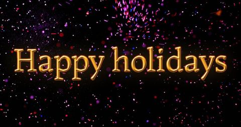 Festive Happy Holidays Greeting with Colorful Confetti
