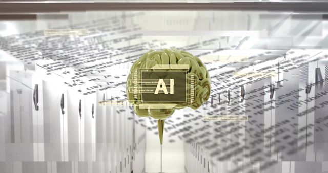 AI Brain Processing Overlaid on Computer Server Visualization - Download Free Stock Images Pikwizard.com