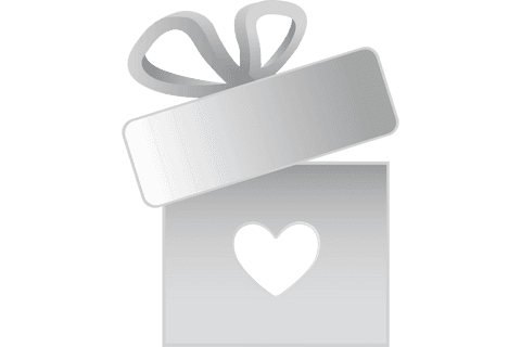 Transparent gift box illustration with heart detail