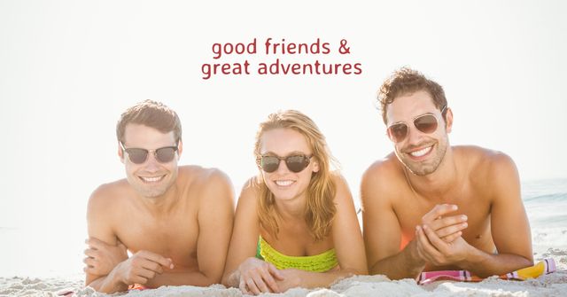 Useful for promoting summer vacations, friendship bonds, travel deals, and outdoor activities. Great for advertisements, social media, and lifestyle blogs focusing on beach holidays, camaraderie, and leisure.