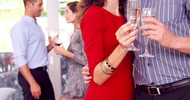 Group of Friends Enjoying Festive Celebration with Champagne - Download Free Stock Images Pikwizard.com