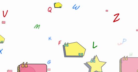 Colorful letters and text banners for education concept