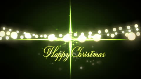 Elegant Christmas Lights with Glowing Text Animation
