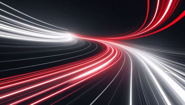 Dynamic Light Trails Illustrating Digital Speed and Motion