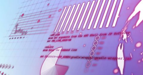 futuristic coding on holographic overlay with graphs and globe - Download Free Stock Images Pikwizard.com