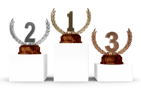 Transparent Gold Silver Bronze Trophies on White Pedestal Podium - Download Free Stock Videos Pikwizard.com