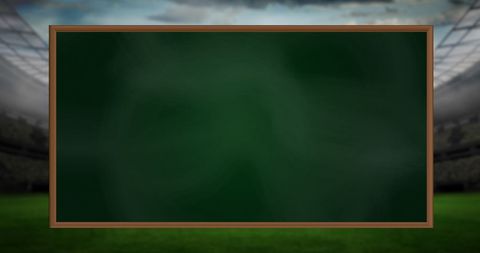 Game strategy board displayed in stadium setting