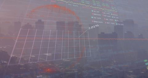 Global Financial Data Display Over Urban Skyline - Download Free Stock Images Pikwizard.com