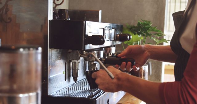 Barista Making Espresso Coffee in Modern Coffee Shop - Download Free Stock Images Pikwizard.com