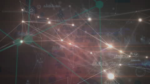 Digital Network Connectivity and Data Visualization Animation