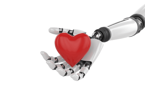 Transparent 3D Robotic Hand Holding Heart Symbolizing Emotion and Technology - Download Free Stock Videos Pikwizard.com