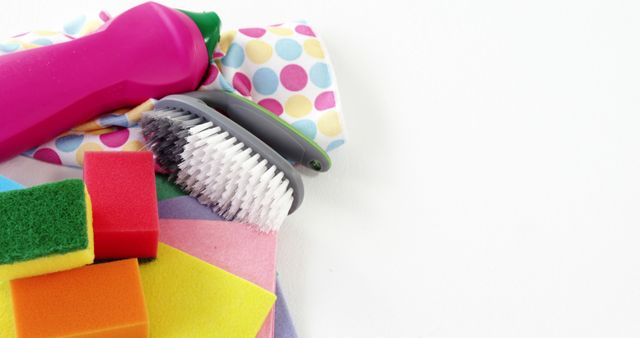 Colorful Cleaning Supplies Isolated on White Background - Download Free Stock Images Pikwizard.com