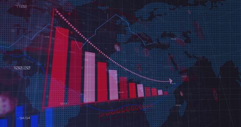 Global Statistics Visualization on Digital Interface with World Map - Download Free Stock Images Pikwizard.com
