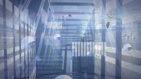 Digital Data Streams Flowing Through Vaporware Server Center