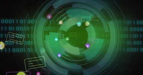 Futuristic Technology Interface with Digital Data Flow