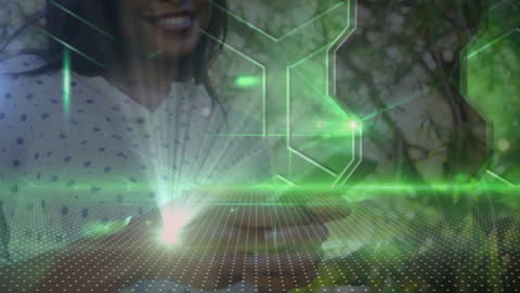 Futuristic Data Processing with Digital Interface and Smartphone