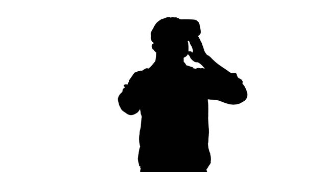 Silhouette of Person Using Virtual Reality Headset - Download Free Stock Images Pikwizard.com