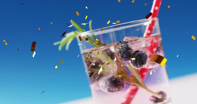 Vibrant Celebration with Refreshing Blueberry Cocktail - Download Free Stock Images Pikwizard.com