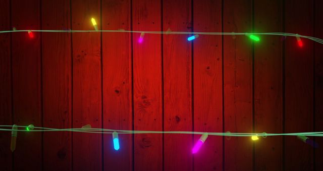 Colorful Fairy Lights on Wood Background Festive Display - Download Free Stock Images Pikwizard.com