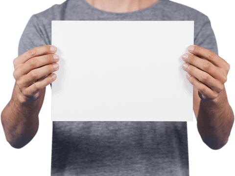 Midsection of Man Holding Blank Cardboard Transparent Background - Download Free Stock Videos Pikwizard.com