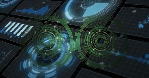 Futuristic hud interface with data visualization elements