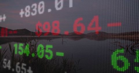 Financial Concepts Blending with Nature's Serenity at Dusk