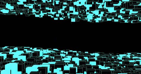 Futuristic Digital Landscape with Neon Cubes