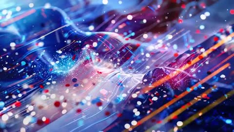 Futuristic Abstract Digital Wave with Floating Particles