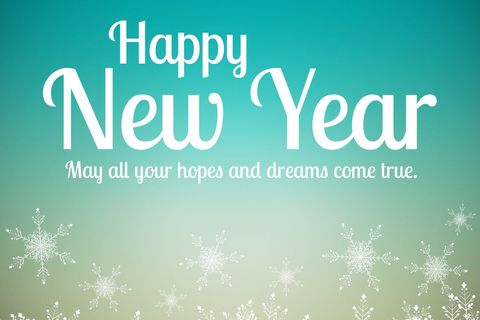 Festive Happy New Year Message With Snowflakes - Download Free Stock Templates Pikwizard.com