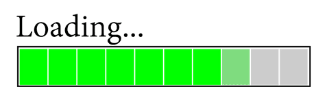 Green loading bar on transparent background vector