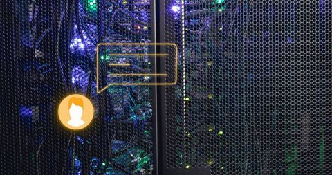 Chatbot communication over digital servers in data center