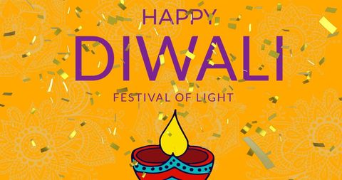 Happy Diwali Celebration Background with Colorful Lamp