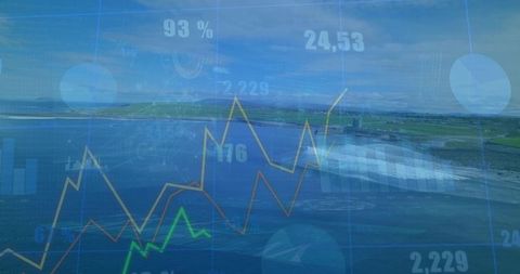 Financial Data Overlay on Coastal Agrarian Landscape